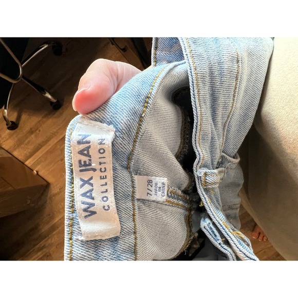 WAX JEAN COLLECTION Womens Light Wash Distressed Denim Jeans Size 7 28 - Picture 3 of 6